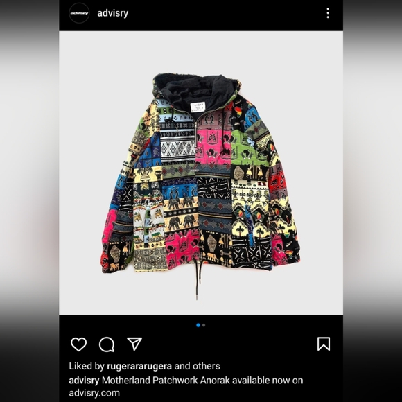 Advisry Motherland Patchwork Anorak Pullover Hoodie Hoodie Jacket Size M Retro - Picture 2 of 15